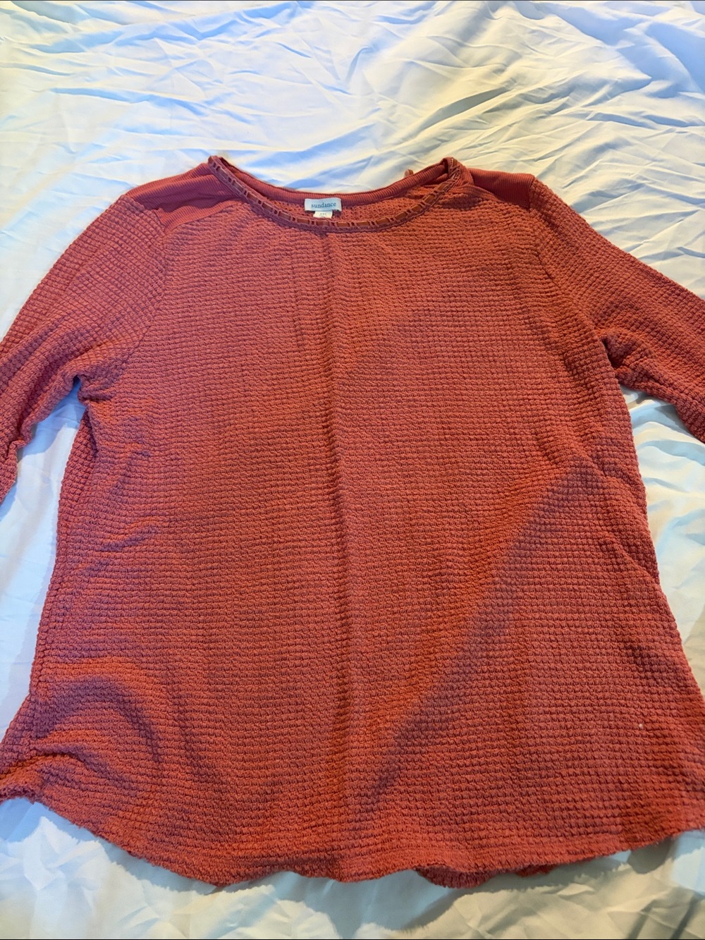 Sundance Waffle Knit Long-Sleeve Top - Rust